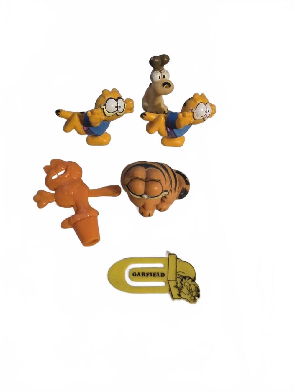Garfield Vintage Collectible Figurines and Bookmark Set